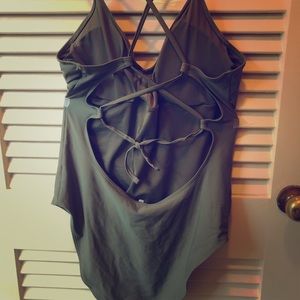 aerie xl, hunter green, strappy, swimsuit